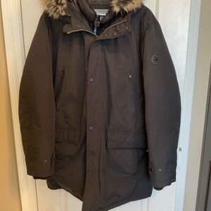 Women’s Michael Kors Black Parka with Fur Hood Size XL